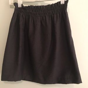 J. CREW:Black sidewalk skirt elastic ruched size 0